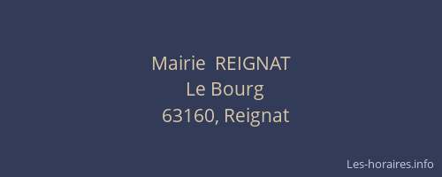 Mairie  REIGNAT