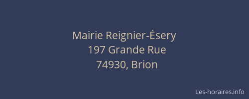Mairie Reignier-Ésery