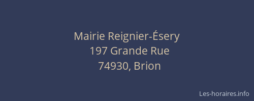 Mairie Reignier-&Eacute;sery