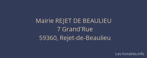 Mairie REJET DE BEAULIEU