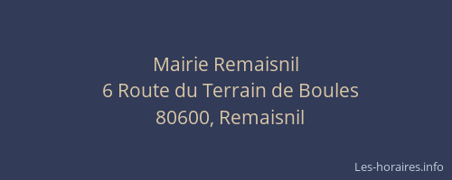 Mairie Remaisnil