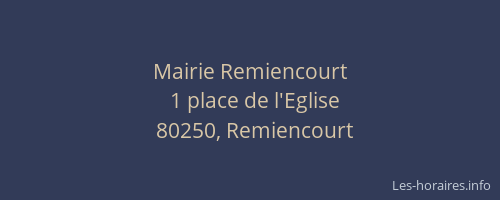 Mairie Remiencourt
