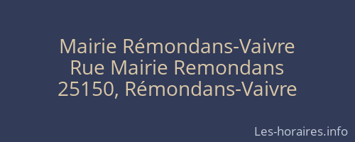 Mairie Rémondans-Vaivre