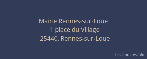Mairie Rennes-sur-Loue