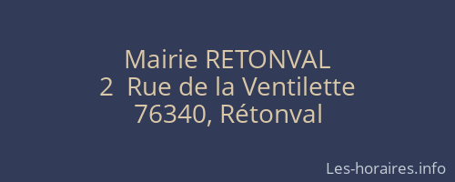 Mairie RETONVAL