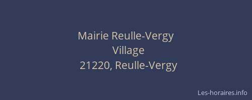 Mairie Reulle-Vergy