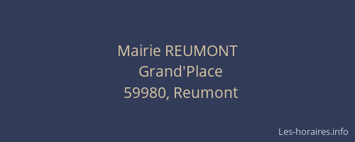 Mairie REUMONT