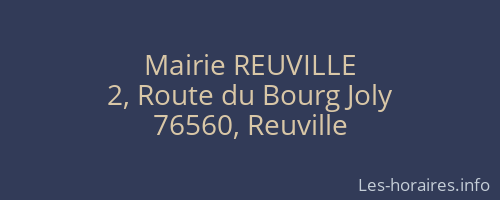 Mairie REUVILLE