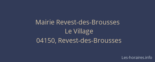 Mairie Revest-des-Brousses