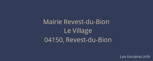 Mairie Revest-du-Bion