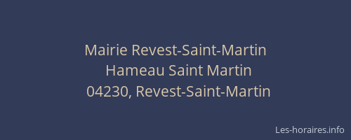 Mairie Revest-Saint-Martin