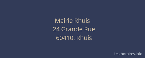 Mairie Rhuis