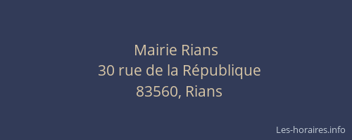Mairie Rians