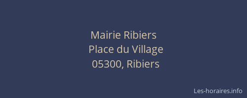 Mairie Ribiers