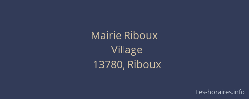 Mairie Riboux