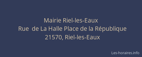 Mairie Riel-les-Eaux