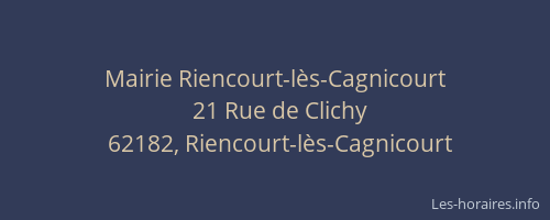 Mairie Riencourt-l&egrave;s-Cagnicourt