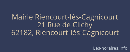Mairie Riencourt-lès-Cagnicourt