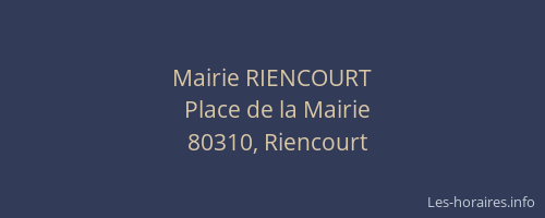 Mairie RIENCOURT