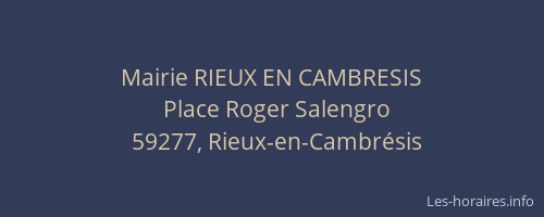 Mairie RIEUX EN CAMBRESIS