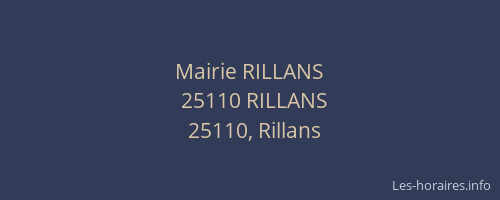 Mairie RILLANS