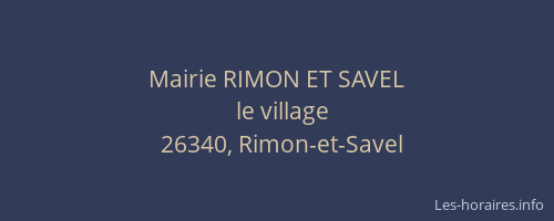 Mairie RIMON ET SAVEL