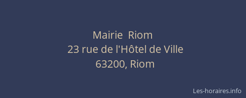 Mairie  Riom