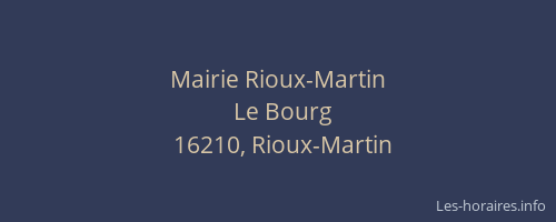 Mairie Rioux-Martin