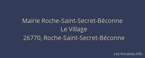 Mairie Roche-Saint-Secret-Béconne
