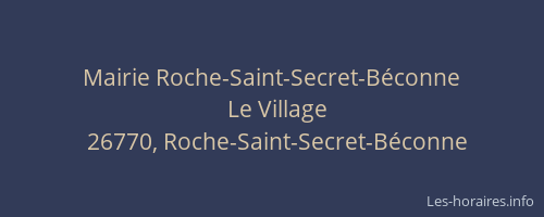 Mairie Roche-Saint-Secret-B&eacute;conne