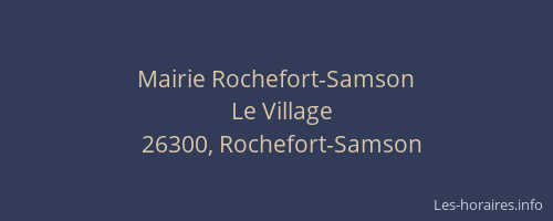Mairie Rochefort-Samson