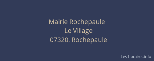 Mairie Rochepaule