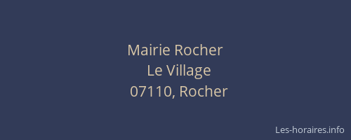 Mairie Rocher