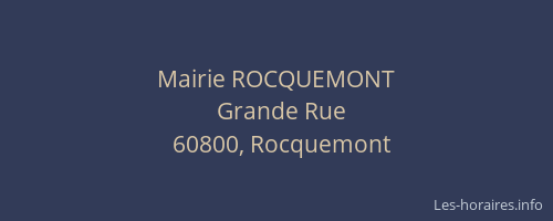 Mairie ROCQUEMONT