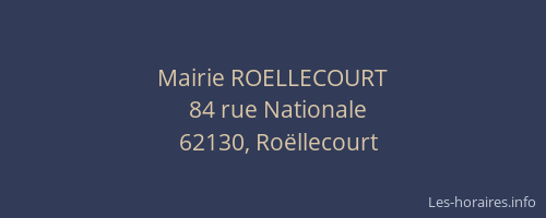 Mairie ROELLECOURT