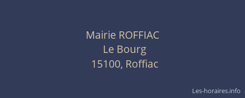 Mairie ROFFIAC