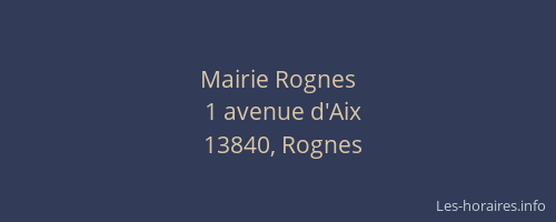 Mairie Rognes