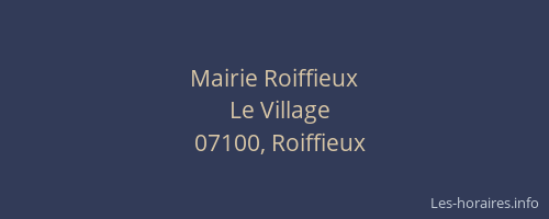 Mairie Roiffieux