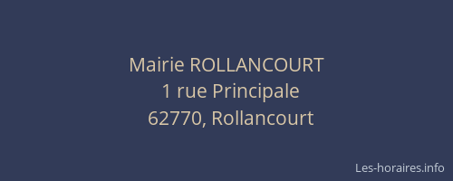 Mairie ROLLANCOURT