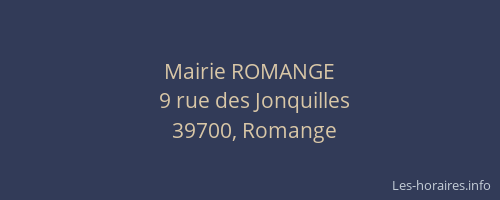 Mairie ROMANGE