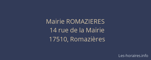 Mairie ROMAZIERES