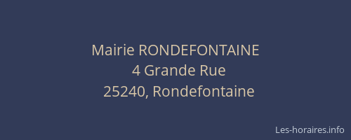 Mairie RONDEFONTAINE