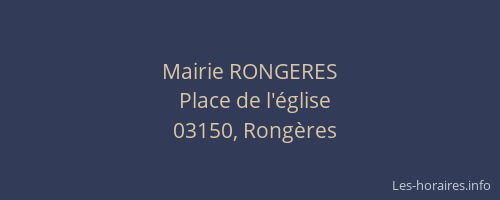 Mairie RONGERES