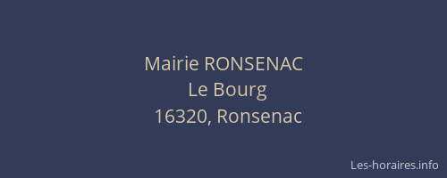 Mairie RONSENAC