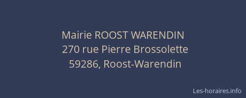Mairie ROOST WARENDIN