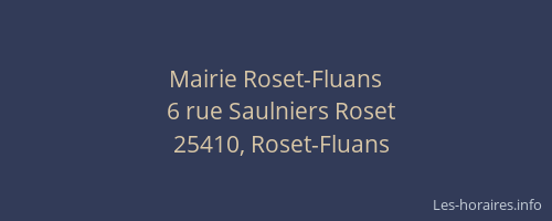 Mairie Roset-Fluans