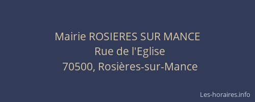 Mairie ROSIERES SUR MANCE