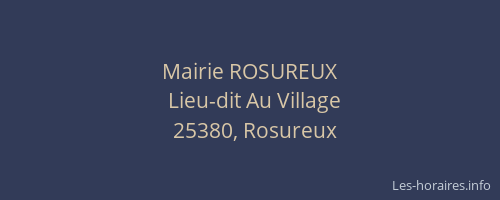 Mairie ROSUREUX