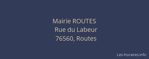 Mairie ROUTES
