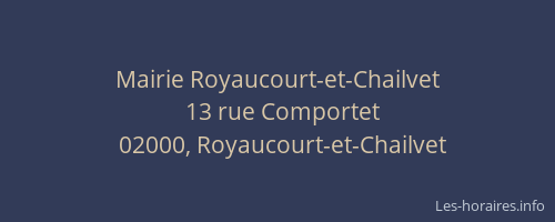 Mairie Royaucourt-et-Chailvet
